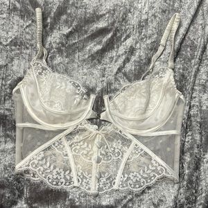 For Love & Lemons Lacy Bustier Top (OFF WHITE) size SM